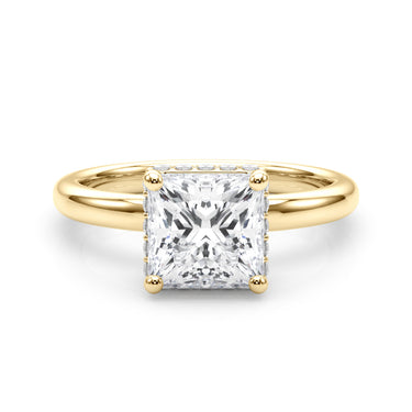 Double Hidden Halo Princess Cut Engagement Ring – Princess Cut Lab Diamond Engagement Ring in 18K Gold | Just Brilliant – ...