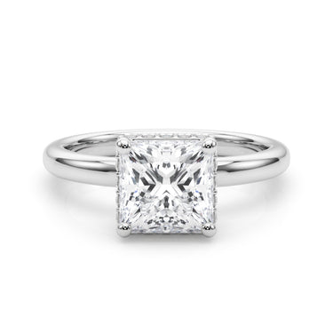 Double Hidden Halo Princess Cut Engagement Ring – Princess Cut Lab Diamond Engagement Ring in 18K Gold | Just Brilliant – ...