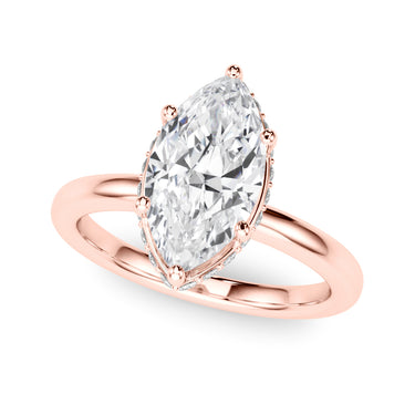 Double Hidden Halo Marquise Engagement Ring – Marquise Lab Diamond Engagement Ring in 18K Gold | Just Brilliant – view 10