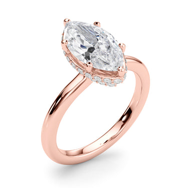 Double Hidden Halo Marquise Engagement Ring – Marquise Lab Diamond Engagement Ring in 18K Gold | Just Brilliant – view 13