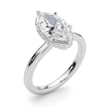 Double Hidden Halo Marquise Engagement Ring – Marquise Lab Diamond Engagement Ring in 18K Gold | Just Brilliant – lifestyl...