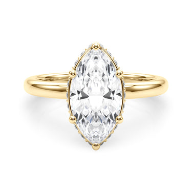 Double Hidden Halo Marquise Engagement Ring – Marquise Lab Diamond Engagement Ring in 18K Gold | Just Brilliant – view 8