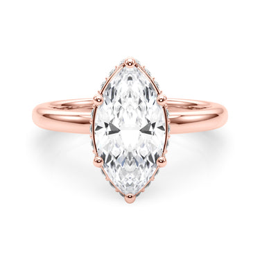 Double Hidden Halo Marquise Engagement Ring – Marquise Lab Diamond Engagement Ring in 18K Gold | Just Brilliant – view 12