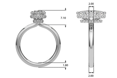 Double Hidden Halo Marquise Engagement Ring – Marquise Lab Diamond Engagement Ring in 18K Gold | Just Brilliant – side view