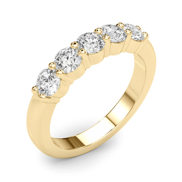 5-Stone Shared Prong Wedding Band – Lab Diamond Wedding Band in 18K Gold | Just Brilliant – view 9