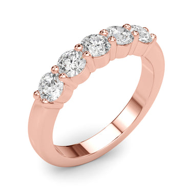 5-Stone Shared Prong Wedding Band – Lab Diamond Wedding Band in 18K Gold | Just Brilliant – view 14