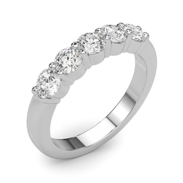 5-Stone Shared Prong Wedding Band – Lab Diamond Wedding Band in 18K Gold | Just Brilliant – lifestyle view