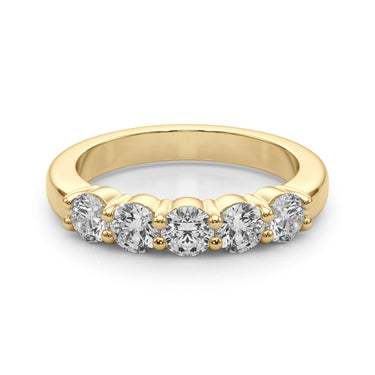 5-Stone Shared Prong Wedding Band – Lab Diamond Wedding Band in 18K Gold | Just Brilliant – view 8