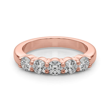 5-Stone Shared Prong Wedding Band – Lab Diamond Wedding Band in 18K Gold | Just Brilliant – view 13