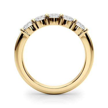 5-Stone Shared Prong Wedding Band – Lab Diamond Wedding Band in 18K Gold | Just Brilliant – view 7