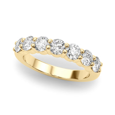 7-Stone Shared Prong Wedding Band – Lab Diamond Wedding Band in 18K Gold | Just Brilliant – angle view