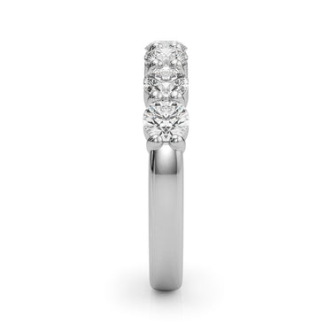 7-Stone Shared Prong Wedding Band – Lab Diamond Wedding Band in 18K Gold | Just Brilliant – side view