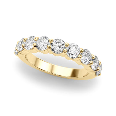 9-Stone Shared Prong Wedding Band – Lab Diamond Wedding Band in 18K Gold | Just Brilliant – angle view