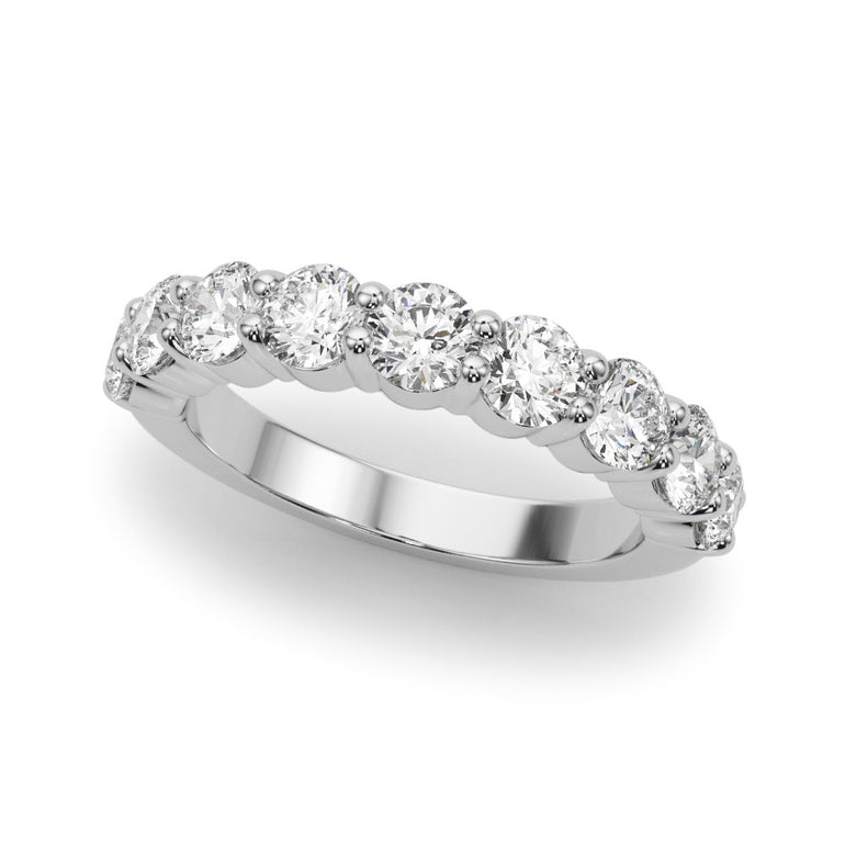 9-Stone Shared Prong Wedding Band – Radiant Lab Diamond Wedding Band in 18K Gold | Just Brilliant