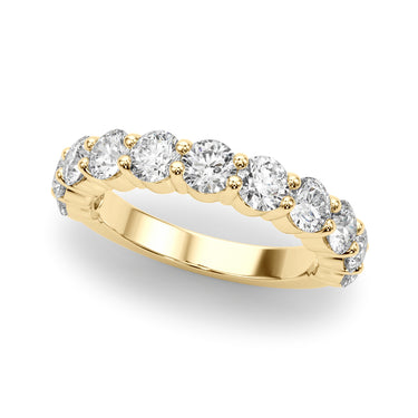 11-Stone Shared Prong Wedding Band – Lab Diamond Wedding Band in 18K Gold | Just Brilliant – angle view