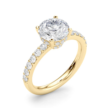 Hidden Halo Round Engagement Ring – Round Lab Diamond Engagement Ring in 18K Gold | Just Brilliant – view 9