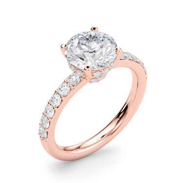 Hidden Halo Round Engagement Ring – Round Lab Diamond Engagement Ring in 18K Gold | Just Brilliant – view 13
