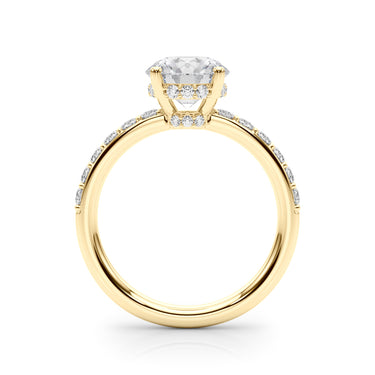 Hidden Halo Round Engagement Ring – Round Lab Diamond Engagement Ring in 18K Gold | Just Brilliant – view 7