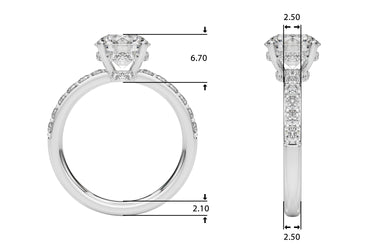 Hidden Halo Round Engagement Ring – Round Lab Diamond Engagement Ring in 18K Gold | Just Brilliant – side view