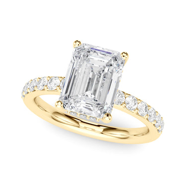 Engagement Rings Em Center – Lab Diamond Engagement Ring in 18K Gold | Just Brilliant – angle view