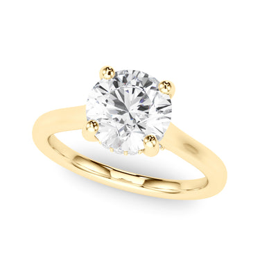 Round Hidden Halo Engagement Ring – Round Lab Diamond Engagement Ring in 18K Gold | Just Brilliant – angle view