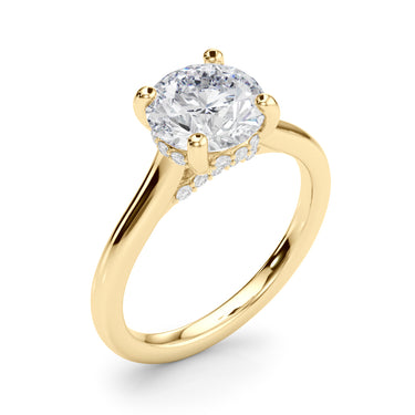 Round Hidden Halo Engagement Ring – Round Lab Diamond Engagement Ring in 18K Gold | Just Brilliant – view 9