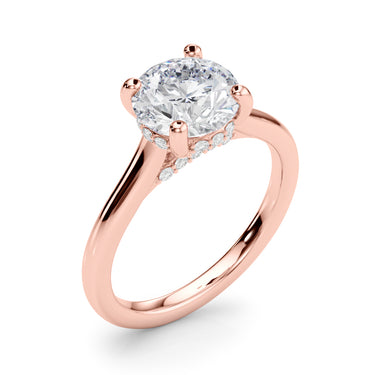 Round Hidden Halo Engagement Ring – Round Lab Diamond Engagement Ring in 18K Gold | Just Brilliant – view 13