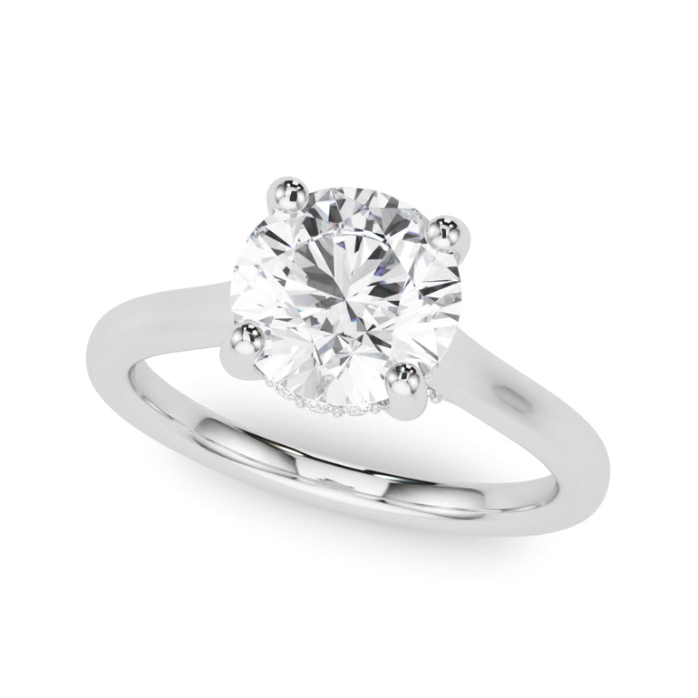 Round Hidden Halo Engagement Ring – Radiant Lab Diamond Engagement Ring in 18K Gold | Just Brilliant