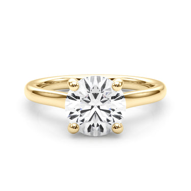 Round Hidden Halo Engagement Ring – Round Lab Diamond Engagement Ring in 18K Gold | Just Brilliant – view 8
