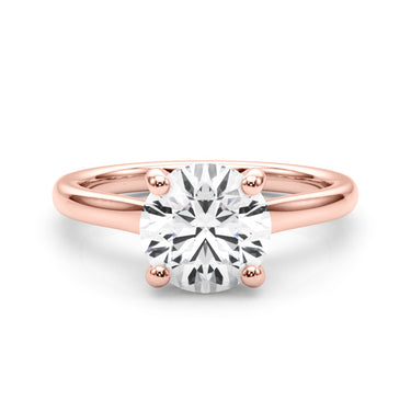 Round Hidden Halo Engagement Ring – Round Lab Diamond Engagement Ring in 18K Gold | Just Brilliant – view 12
