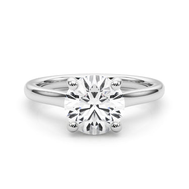 Round Hidden Halo Engagement Ring – Round Lab Diamond Engagement Ring in 18K Gold | Just Brilliant – close-up view