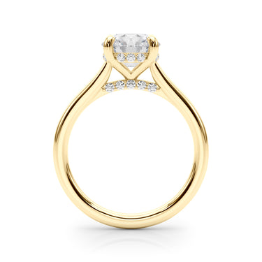 Round Hidden Halo Engagement Ring – Round Lab Diamond Engagement Ring in 18K Gold | Just Brilliant – view 7