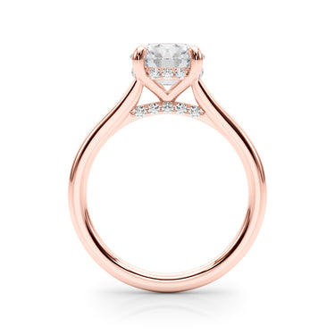 Round Hidden Halo Engagement Ring – Round Lab Diamond Engagement Ring in 18K Gold | Just Brilliant – view 11