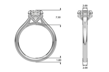 Round Hidden Halo Engagement Ring – Round Lab Diamond Engagement Ring in 18K Gold | Just Brilliant – side view