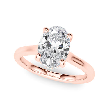 Oval Hidden Halo Engagement Ring – Oval Lab Diamond Engagement Ring in 18K Gold | Just Brilliant – view 10