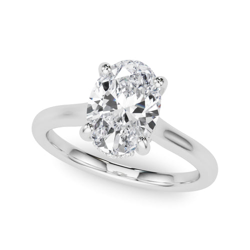 Oval Hidden Halo Engagement Ring