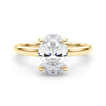 Oval Hidden Halo Engagement Ring – Oval Lab Diamond Engagement Ring in 18K Gold | Just Brilliant – view 8
