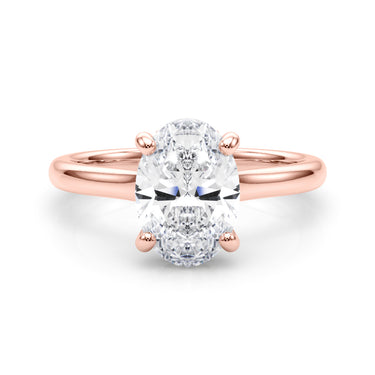Oval Hidden Halo Engagement Ring – Oval Lab Diamond Engagement Ring in 18K Gold | Just Brilliant – view 12