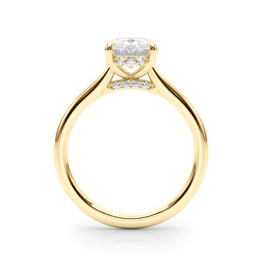 Oval Hidden Halo Engagement Ring – Oval Lab Diamond Engagement Ring in 18K Gold | Just Brilliant – view 7