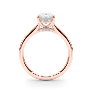 Oval Hidden Halo Engagement Ring – Oval Lab Diamond Engagement Ring in 18K Gold | Just Brilliant – view 11