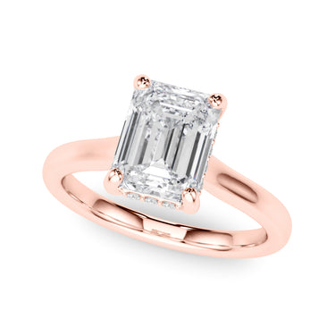 Hidden Halo Emerald Cut Engagement Ring – Emerald Cut Emerald Engagement Ring in 18K Gold | Just Brilliant – view 10