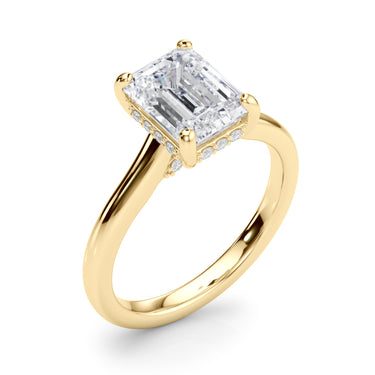 Hidden Halo Emerald Cut Engagement Ring – Emerald Cut Emerald Engagement Ring in 18K Gold | Just Brilliant – view 8