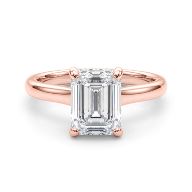 Hidden Halo Emerald Cut Engagement Ring – Emerald Cut Emerald Engagement Ring in 18K Gold | Just Brilliant – view 13