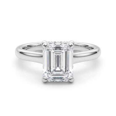 Hidden Halo Emerald Cut Engagement Ring – Emerald Cut Emerald Engagement Ring in 18K Gold | Just Brilliant – lifestyle view