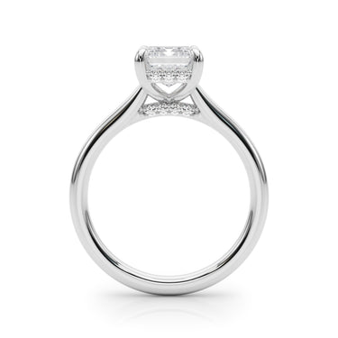 Hidden Halo Emerald Cut Engagement Ring – Emerald Cut Emerald Engagement Ring in 18K Gold | Just Brilliant – detail view