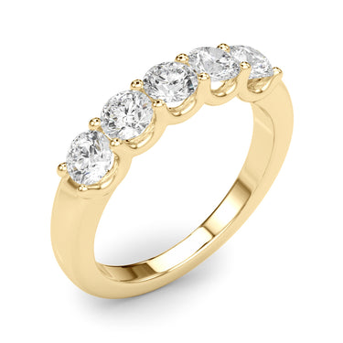5-Stone Shared Prong Band – Lab Diamond Band in 18K Gold | Just Brilliant – view 9