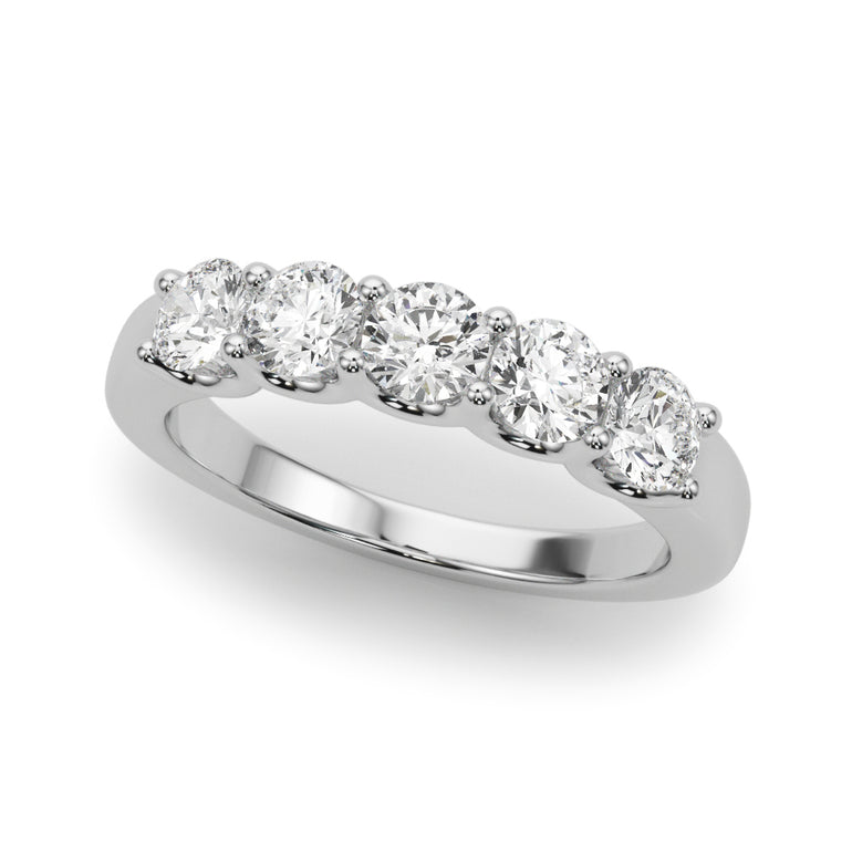 5-Stone Shared Prong Band – Radiant Lab Diamond Band in 18K Gold | Just Brilliant