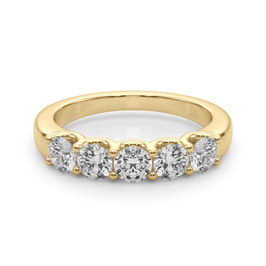 5-Stone Shared Prong Band – Lab Diamond Band in 18K Gold | Just Brilliant – view 8