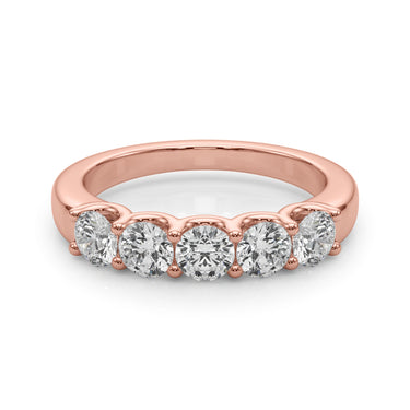 5-Stone Shared Prong Band – Lab Diamond Band in 18K Gold | Just Brilliant – view 13