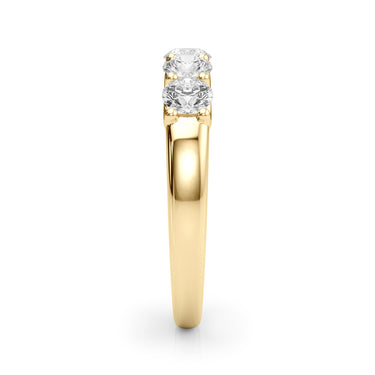 5-Stone Shared Prong Band – Lab Diamond Band in 18K Gold | Just Brilliant – view 10